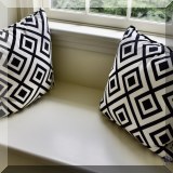 DN10. Black and white pillows. 